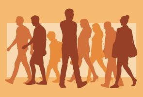 Walking People Silhouette vector